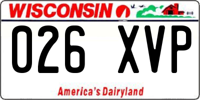 WI license plate 026XVP