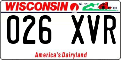 WI license plate 026XVR