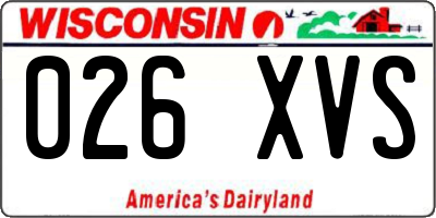 WI license plate 026XVS