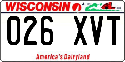 WI license plate 026XVT