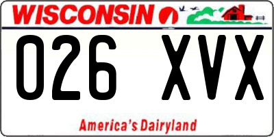 WI license plate 026XVX