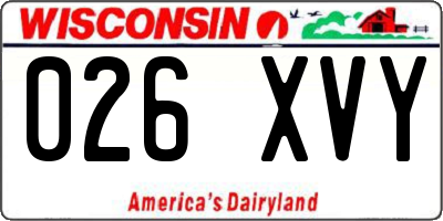 WI license plate 026XVY