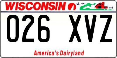 WI license plate 026XVZ