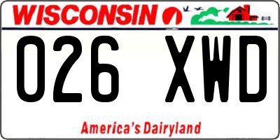 WI license plate 026XWD
