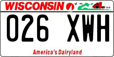 WI license plate 026XWH