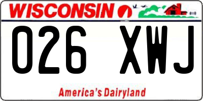 WI license plate 026XWJ