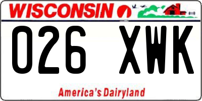 WI license plate 026XWK