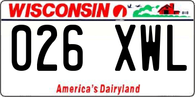 WI license plate 026XWL