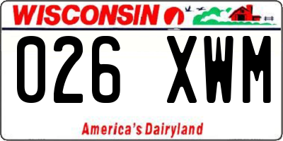 WI license plate 026XWM