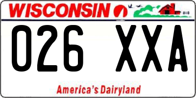 WI license plate 026XXA
