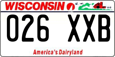 WI license plate 026XXB
