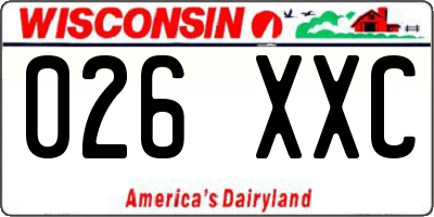 WI license plate 026XXC