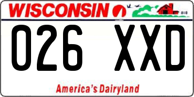 WI license plate 026XXD