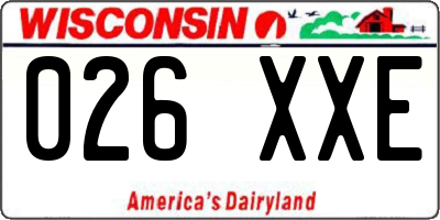 WI license plate 026XXE