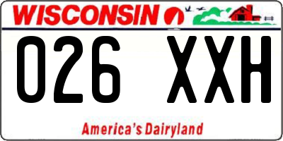 WI license plate 026XXH
