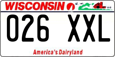 WI license plate 026XXL