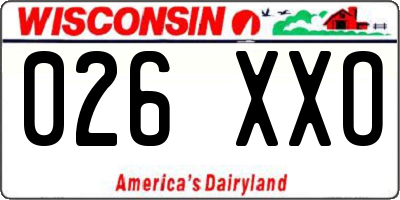 WI license plate 026XXO