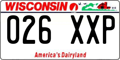 WI license plate 026XXP