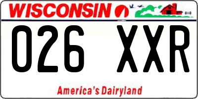 WI license plate 026XXR
