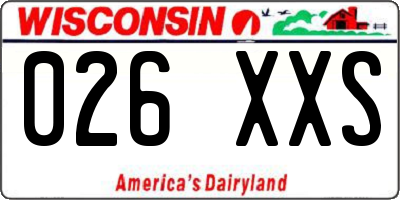 WI license plate 026XXS