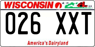 WI license plate 026XXT