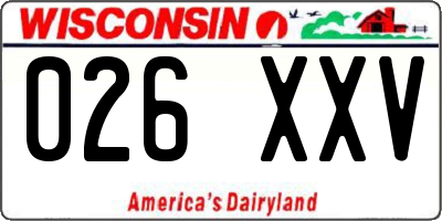 WI license plate 026XXV
