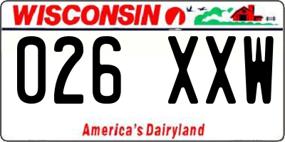 WI license plate 026XXW