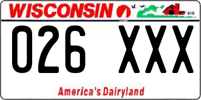 WI license plate 026XXX