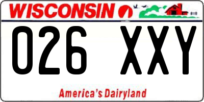 WI license plate 026XXY