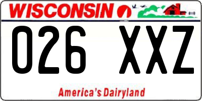 WI license plate 026XXZ