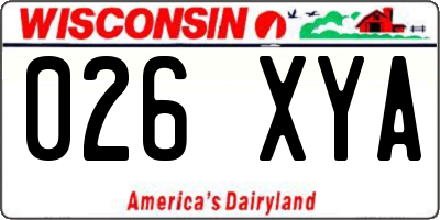 WI license plate 026XYA