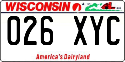 WI license plate 026XYC