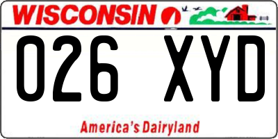 WI license plate 026XYD