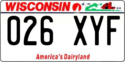 WI license plate 026XYF