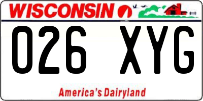 WI license plate 026XYG