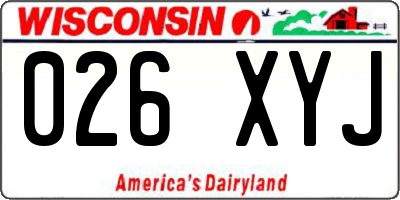 WI license plate 026XYJ