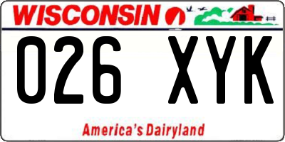 WI license plate 026XYK