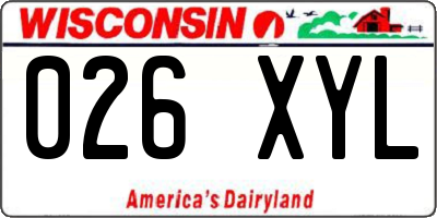 WI license plate 026XYL