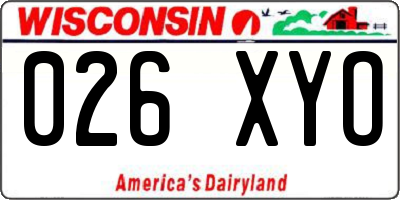 WI license plate 026XYO