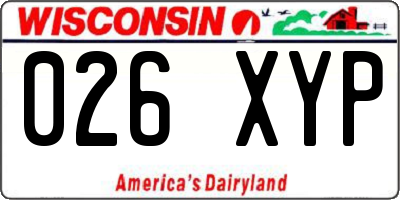 WI license plate 026XYP