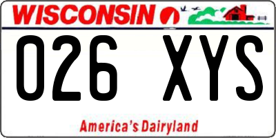 WI license plate 026XYS