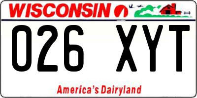 WI license plate 026XYT