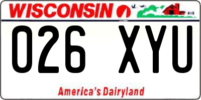 WI license plate 026XYU