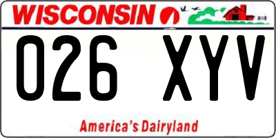 WI license plate 026XYV