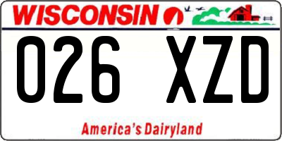 WI license plate 026XZD