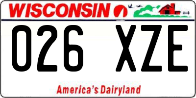 WI license plate 026XZE