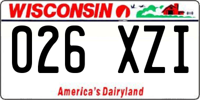 WI license plate 026XZI