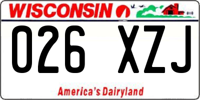 WI license plate 026XZJ
