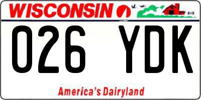 WI license plate 026YDK