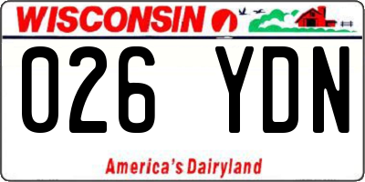 WI license plate 026YDN